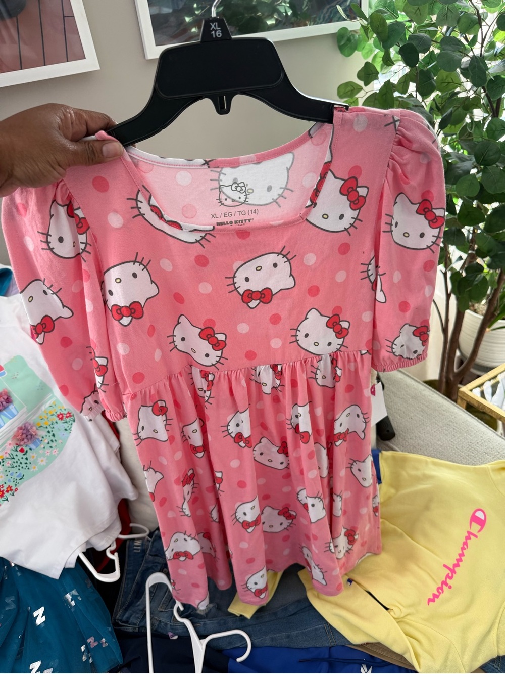 Hello Kitty Pink Polka Dot Baby Doll Dress